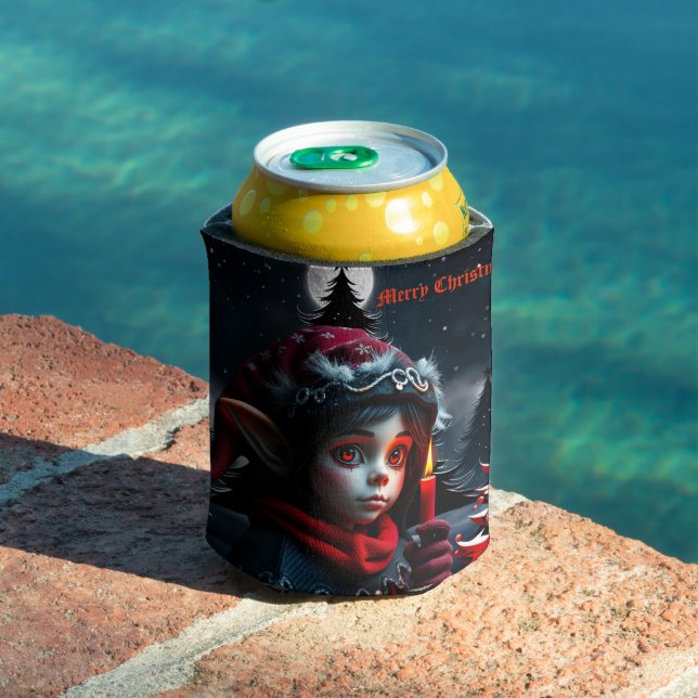 Porta-lata Magia do elfo gótico debaixo da lua de cheio. (Piscina in situ)