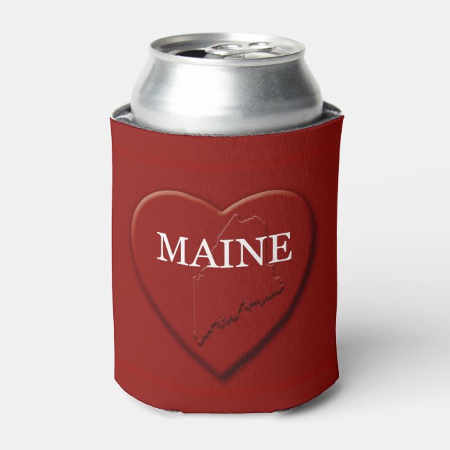 Porta-lata Maine Heart Map Design (Can Front)