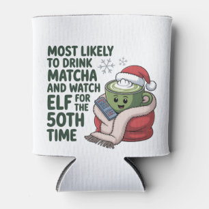 Porta-lata Mais propenso a beber Matcha e assistir Elf Xmas