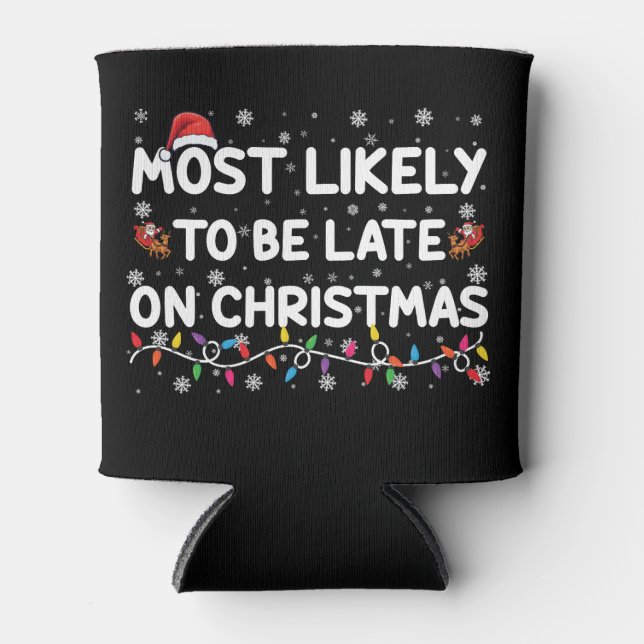 Porta-lata Mais Provavelmente Atrasado No Pajama De Natal (Frente)