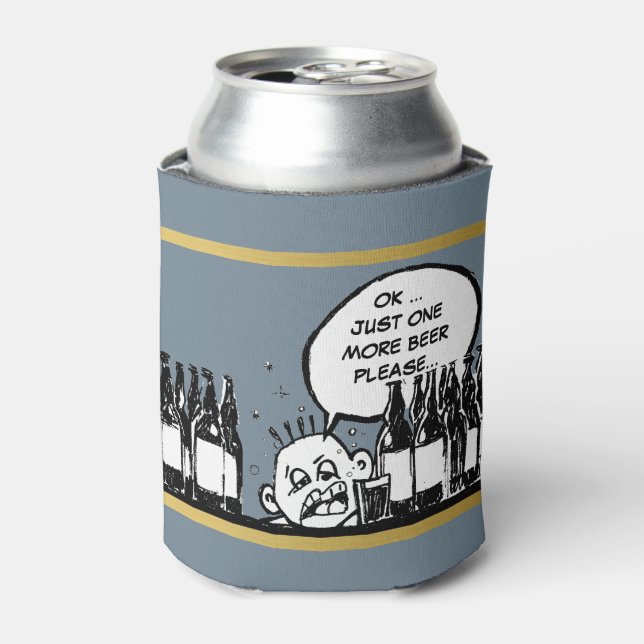 Porta-lata mais uma cerveja, um desenho de bebado legal (Can Front)