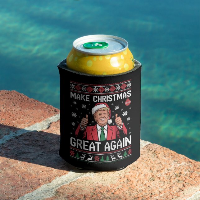 Porta-lata Make Christmas Great Again Trump Pajamas Ugly Xmas (Piscina in situ)