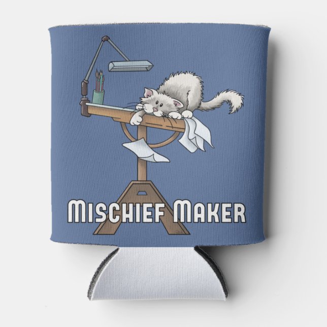 Porta-lata Malandro de Gato Branco Pode Resfriar (Frente)