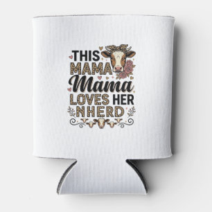 Porta-lata Mama Ama Seu Rebanho Camisa Vintage Vaca Mãe Desig