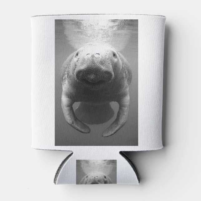 Porta-lata Manatee in Black and White (Frente)
