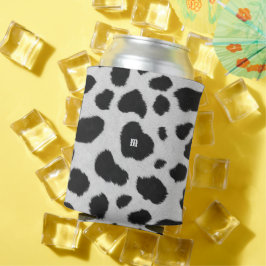 Porta-lata Manchas brancas e pretas, padrão de textura de pel