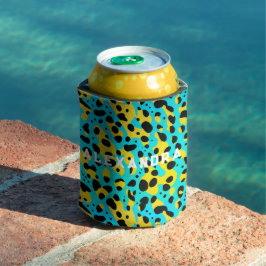 Porta-lata Manchas de leopardo azul néon Cool Aqua Jungle Bol