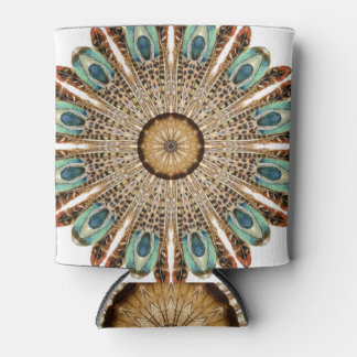Porta-lata Mandala Feather Watercolor: Design de rendas natur