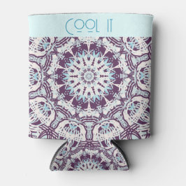 Porta-lata Mandala Mágica Espiritual Azul Roxo Ornamental.