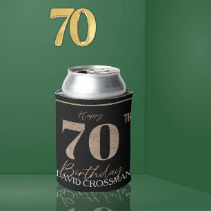 Porta-lata Manga de Bebida de Aniversário de 70 Anos Black Go
