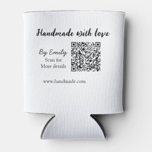 Porta-lata Manuscrito com amor Código Q R para pequenas empre