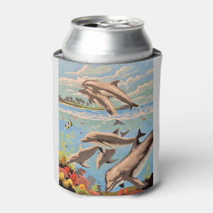 Porta-lata Mão Pintada Por Número Golfinhos Reproduzíveis