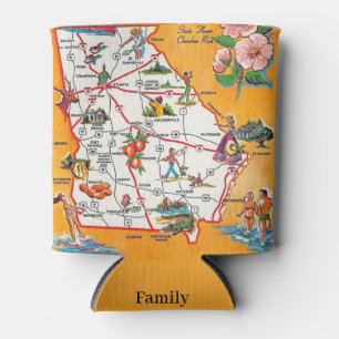 Porta-lata Mapa Antigo da Geórgia