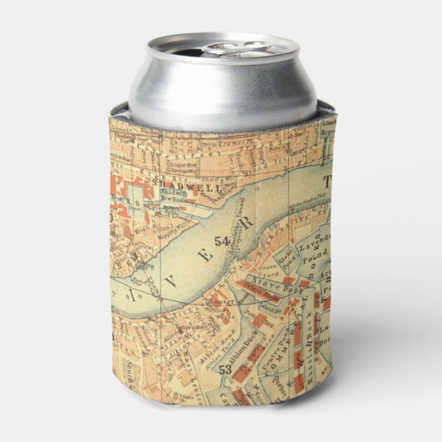 Porta-lata Mapa da Vintage em Londres (Can Front)