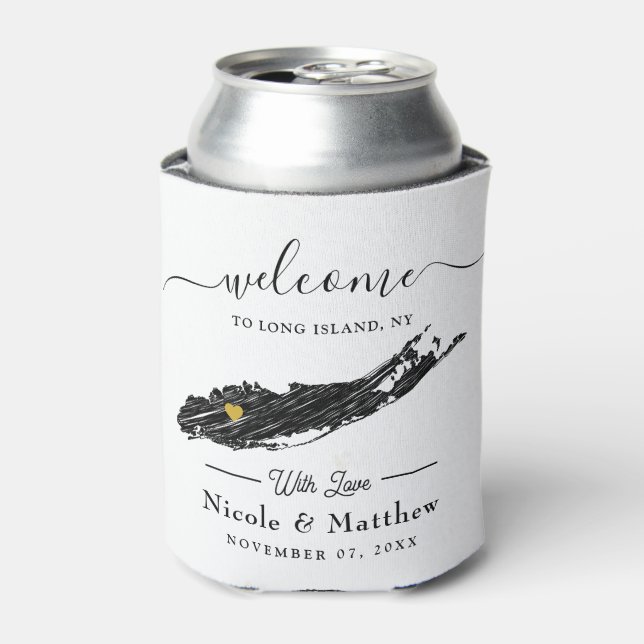 Porta-lata Mapa das Ilhas Longas - Boas-vindas ao Casamento M (Can Front)