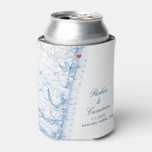 Porta-lata Mapa de Asbury Park Nova Jersey Favor de Casamento