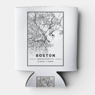 Porta-lata Mapa de Boston Light City