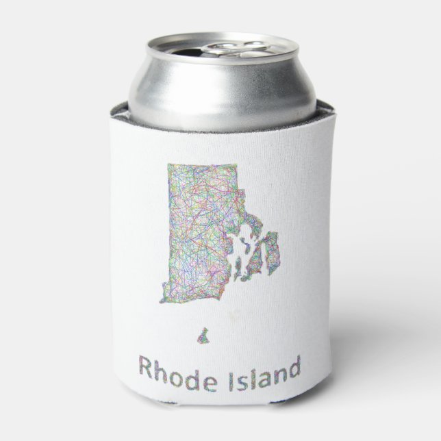 Porta-lata Mapa de Rhode Island (Can Front)