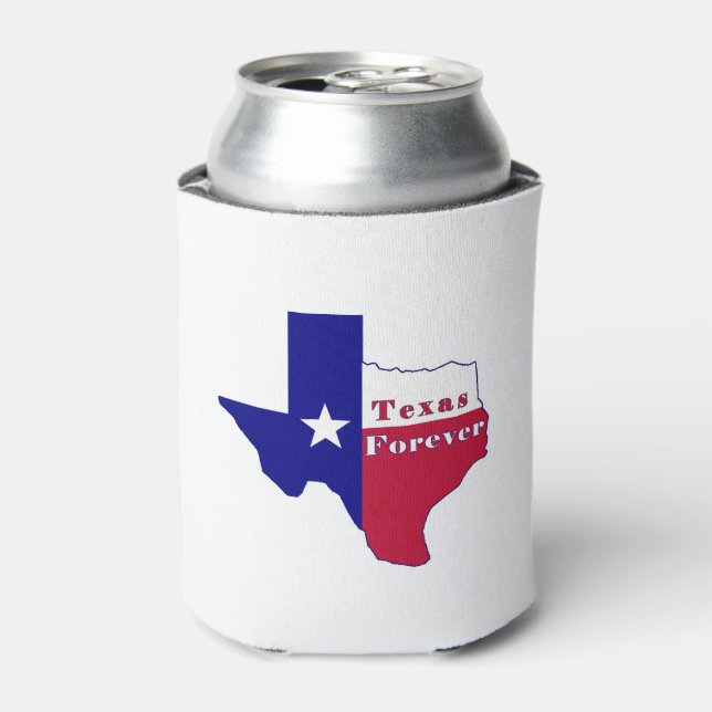 Porta-lata Mapa de Sinalizador do Texas Forever (Can Front)
