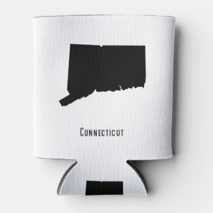 Porta-lata Mapa do Connecticut - Simples preto e branco moder