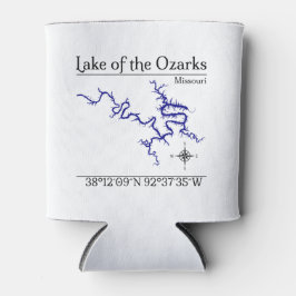 Porta-lata Mapa do Lago dos Ozarks Missouri Isolante de Lata