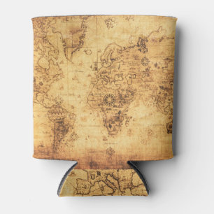 Porta-lata Mapa do Mundo Antigo: Vintagem do Pergaminho Armaz