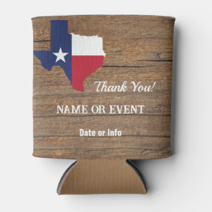 Porta-lata Mapa do Texas Barnwood e Estrela
