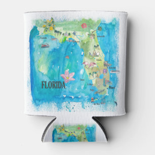 Porta-lata Mapa do vintage do estado dos EUA Florida com