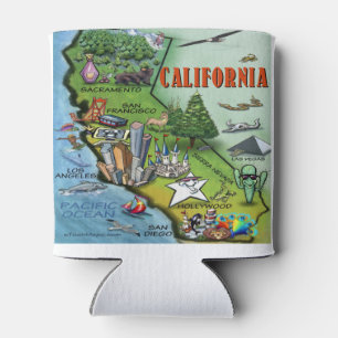 Porta-lata Mapa dos desenhos animados de Califórnia