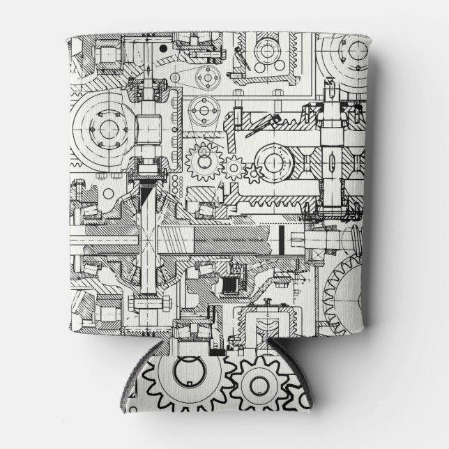 Porta-lata Máquinas Técnicas Sem Costura. (Frente)