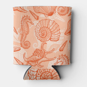 Porta-lata Mar Desenhado À Mão: Padrão Vintage