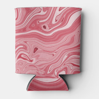 Porta-lata Marbling Art: Red Abstrato Elegance.