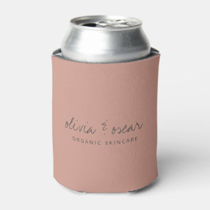 Porta-lata Marca de Pequenos Negócios Estilo Rosa Blush Scrip