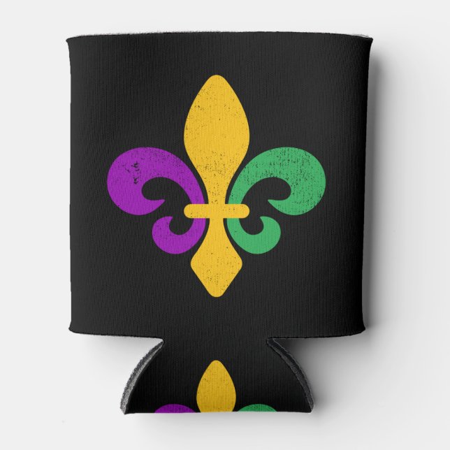 Porta-lata Mardi Gras Fleur De Lis (Frente)