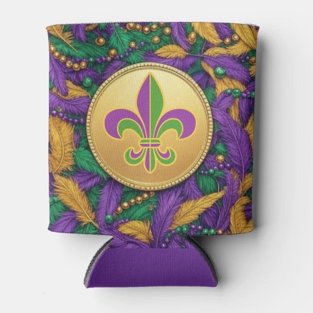 Porta-lata Mardi Gras Fleur de lis (Frente)