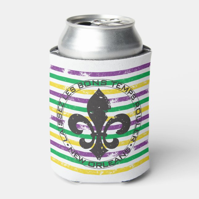 Porta-lata Mardi Gras Fleur di Lis (Can Front)