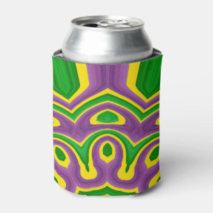 Porta-lata Mardi Gras Green Yellow Purple Pattern Mandala