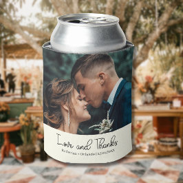 Porta-lata Marfim Elegante Amor de Casamento e Foto de Agrade