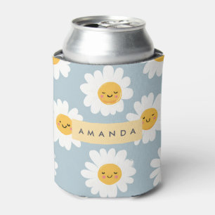 Porta-lata Margarida de Sorriso de Pastel Cute Personalizado