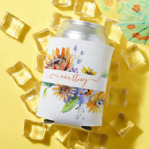 Porta-lata Margaridas aquarela personalizadas