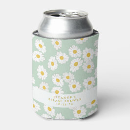 Porta-lata Margaridas Pastel Sage Primavera para Chá de Noiva