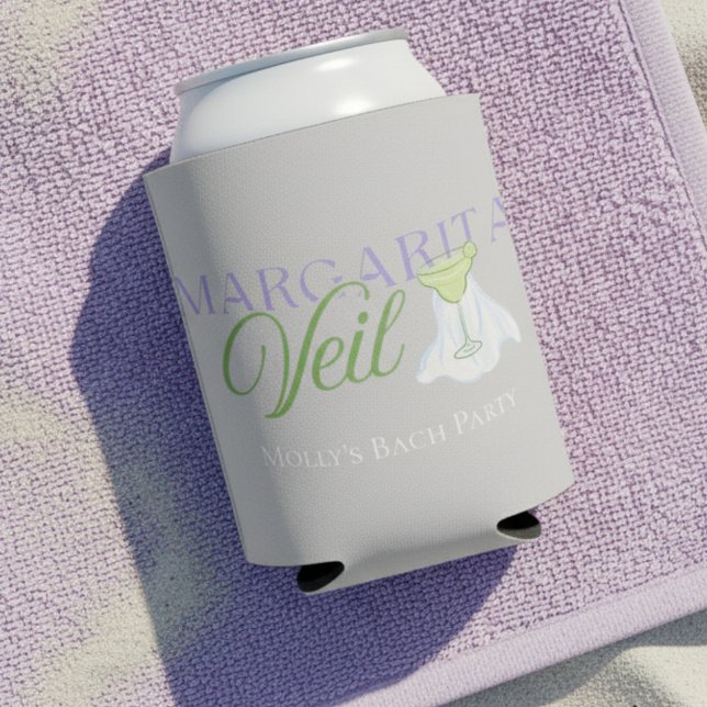 Porta-lata Margarita Veil - Festa de solteira Divertida (Spice up the party with this playful “Margarita Veil” can cooler!)