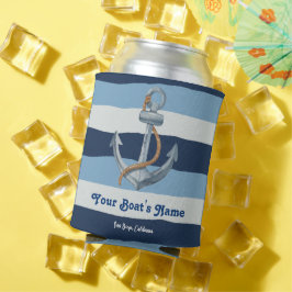 Porta-lata Marinho Azul Náutico Bem-Vindo Sobre Barco Persona