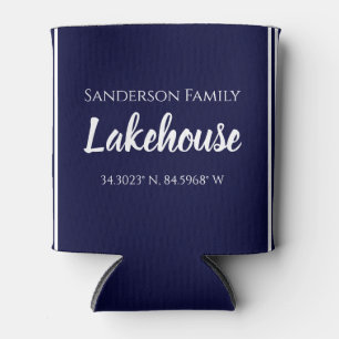 Porta-lata Marinho Blue Lakehouse Nome da família Map Corin