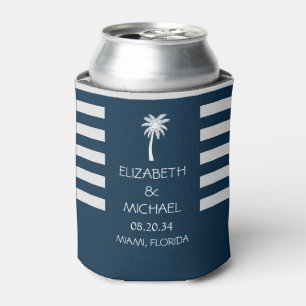 Porta-lata Marinho de Casamento de Palmeiras Tropicais Modern