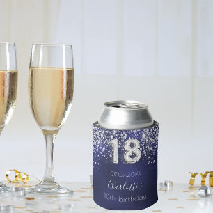 Porta-lata marinho do 18.º aniversário nome da poeira azul 