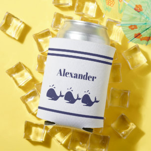 Porta-lata Marinho náutico Tribaleia Azul, com vida costeira