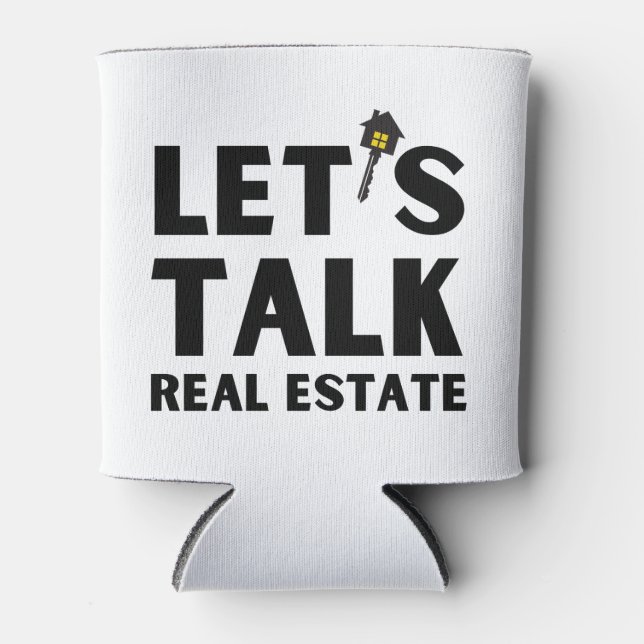 Porta-lata Marketing de Código QR de Imóveis Moderno (Frente)