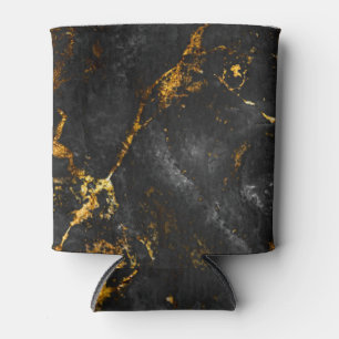 Porta-lata Mármaco Dourado Negro, Padrão Natural.