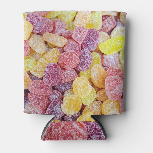 Porta-lata Marmalade Candy: fundo laranja amarelo. (Frente)